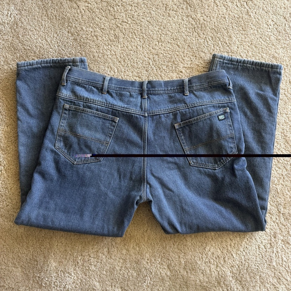 Key Workwear‎ Fleece Lined Jeans Men's 40x30 Indigo Enzyme Wash Insulated 4732 - Picture 2 of 16